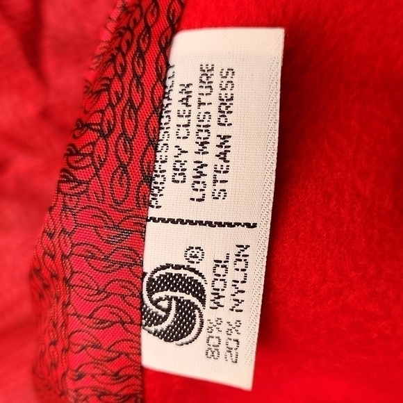 80s Oversized Pleated Red Wool Coat - Picture 13 of 15